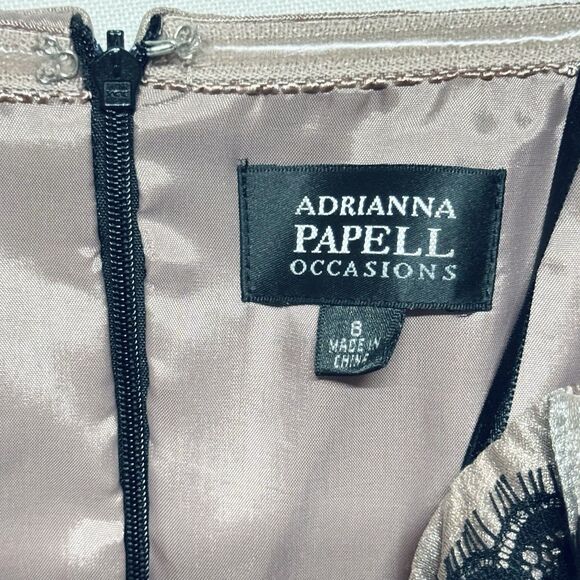 Adrianna Papell Blush w Black Lace & Crop Bolero Jacket 2 Pc Set Women's size 8 - Picture 7 of 7